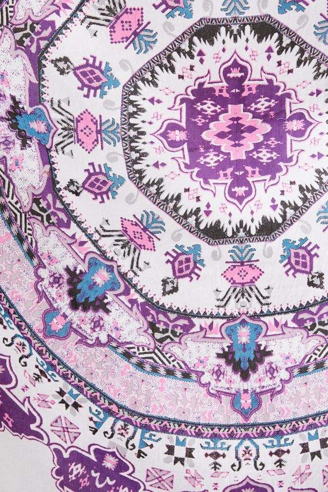 Pink Geo Medallion Fringe Tapestry #2