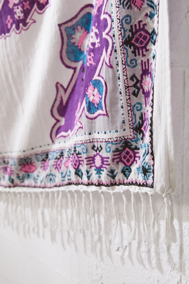 Pink Geo Medallion Fringe Tapestry #3