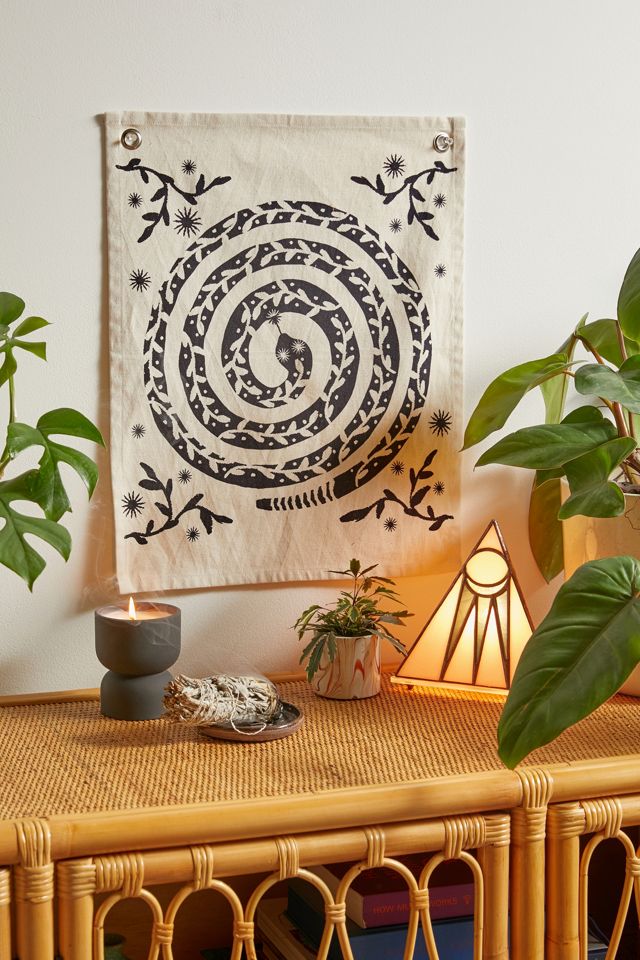 Black & White Snake Coil Tapestry #5