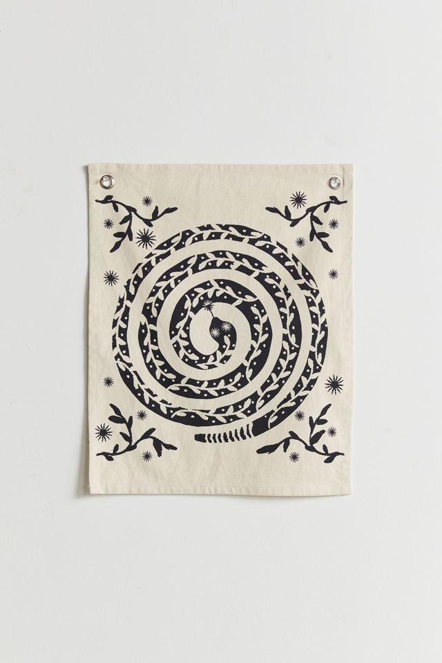 Black & White Snake Coil Tapestry #6