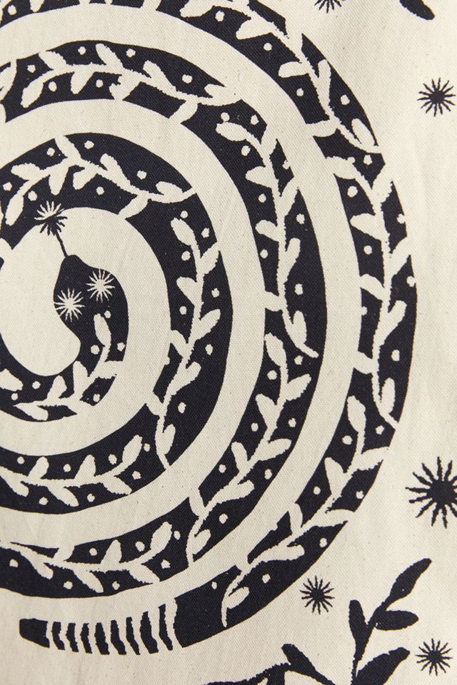 Black & White Snake Coil Tapestry #1