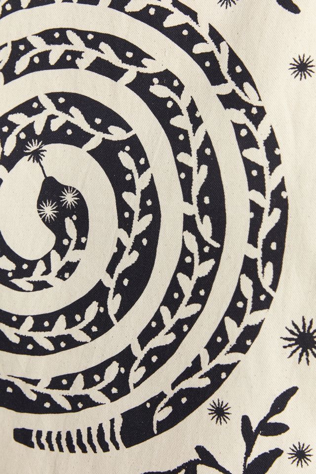 Black & White Snake Coil Tapestry #7