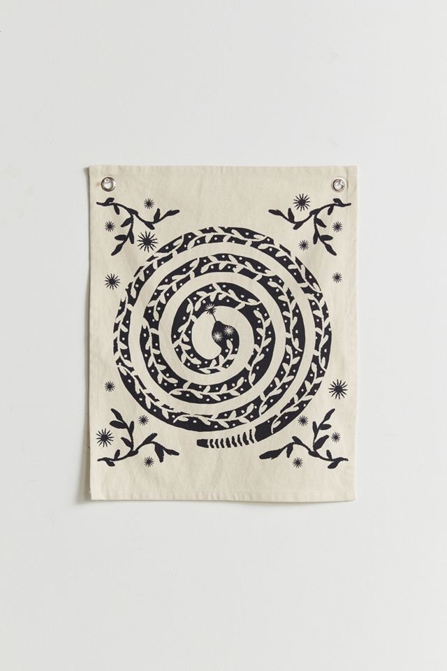 Black & White Snake Coil Tapestry #2