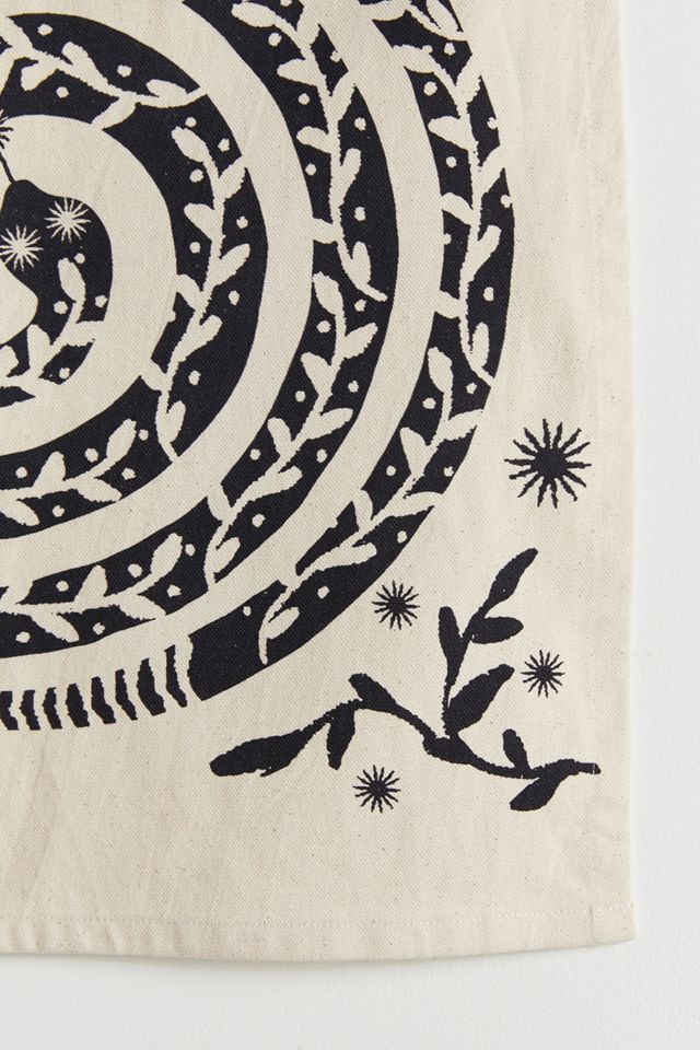 Black & White Snake Coil Tapestry #3