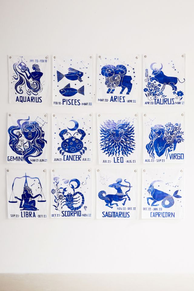 Graphic Zodiac Flag Tapestry