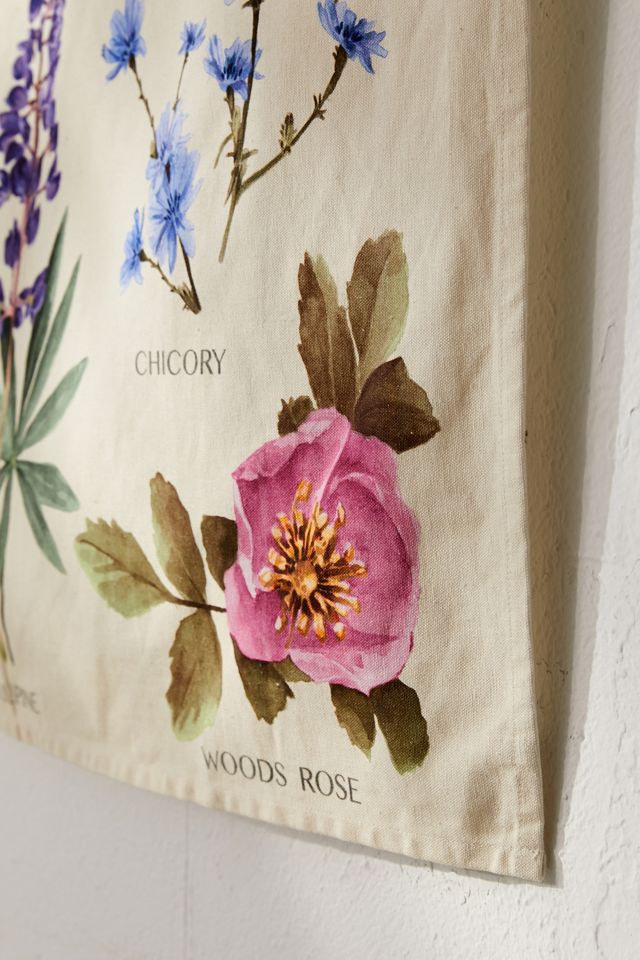 Botanical Wildflower Reference Chart Tapestry #3