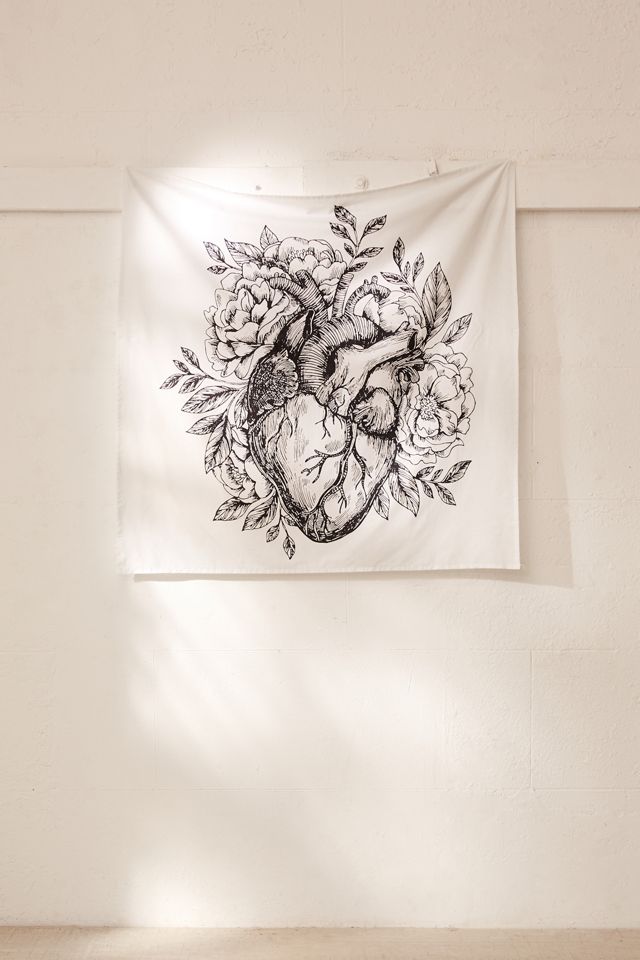 Tapisserie cœur et fleurs #2