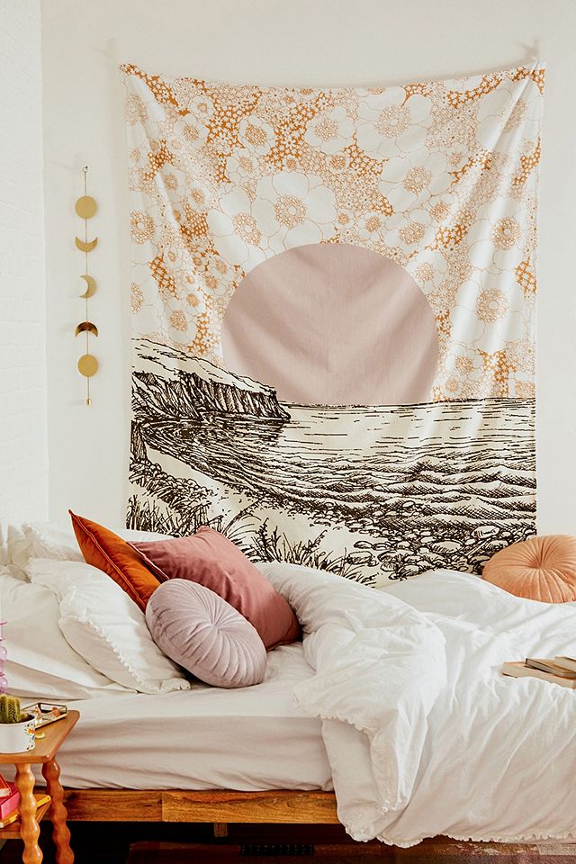 Orange Cliff Landscape Tapestry | Urban Outfitters UK