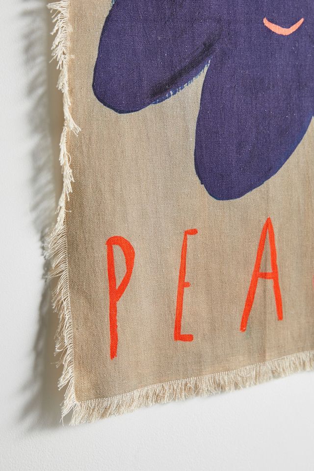 Flower Motif Peace Flag Tapestry #2