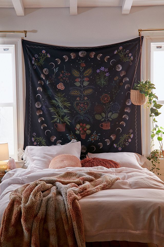 Moon Phase Plant Tapestry