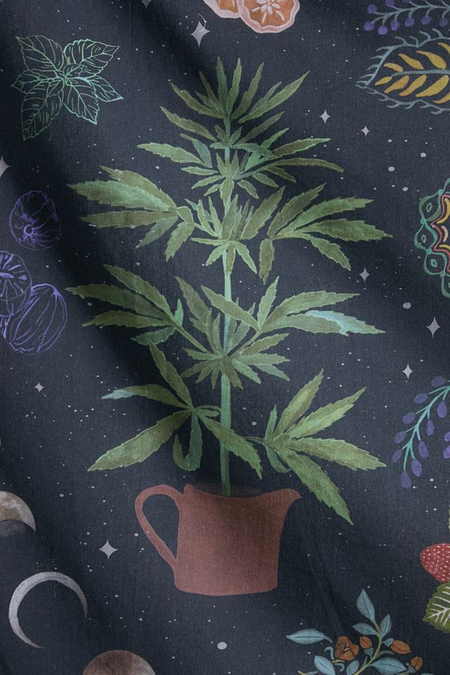 Moon Phase Plant Tapestry #2