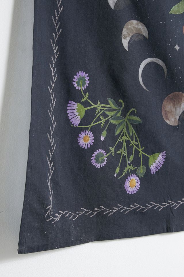 Moon Phase Plant Tapestry #3