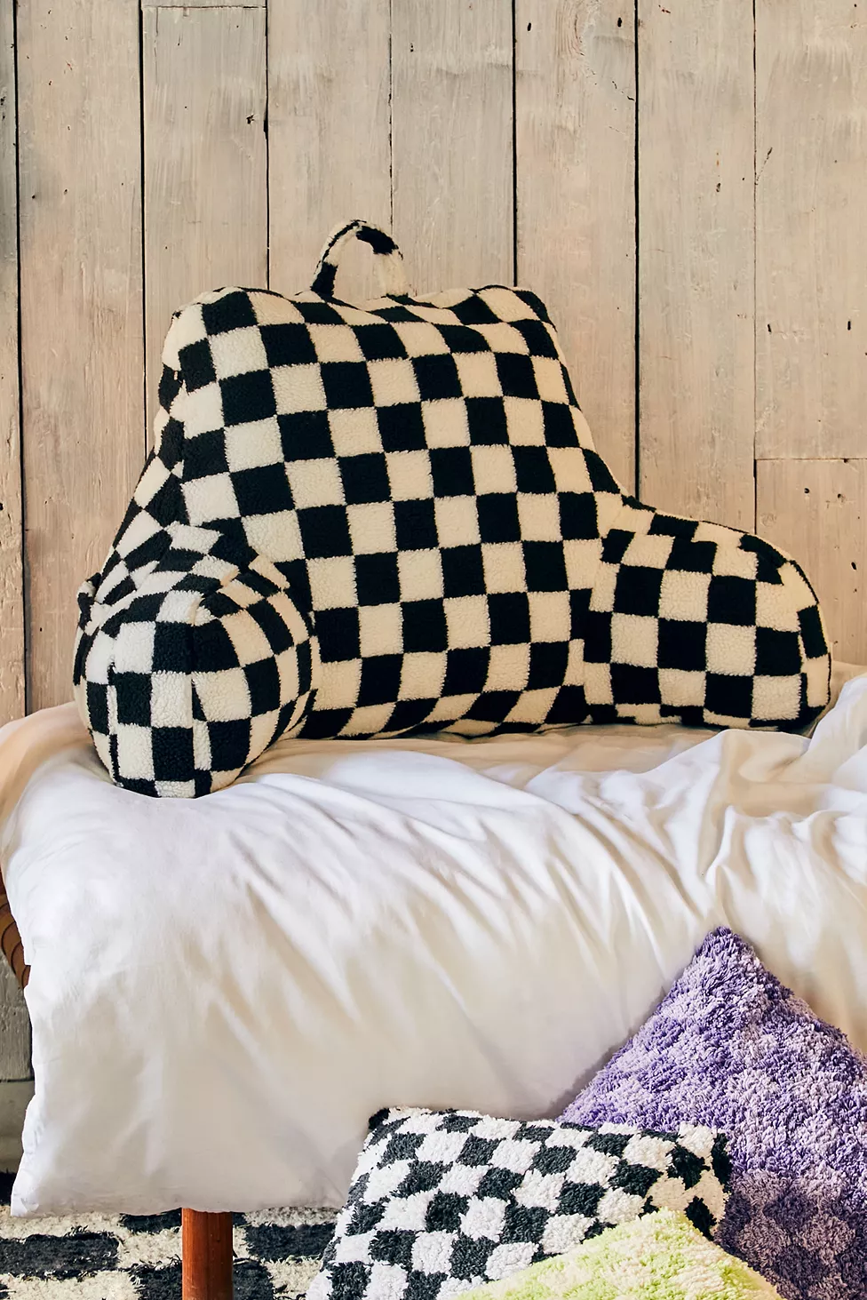 urbanoutfitters.com | Black & White Checkerboard Boo Pillow