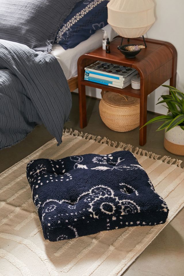 Bandana Print Plush Floor Cushion Urban Outfitters UK