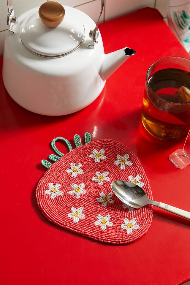 Strawberry Beaded Placemat Urban Outfitters UK