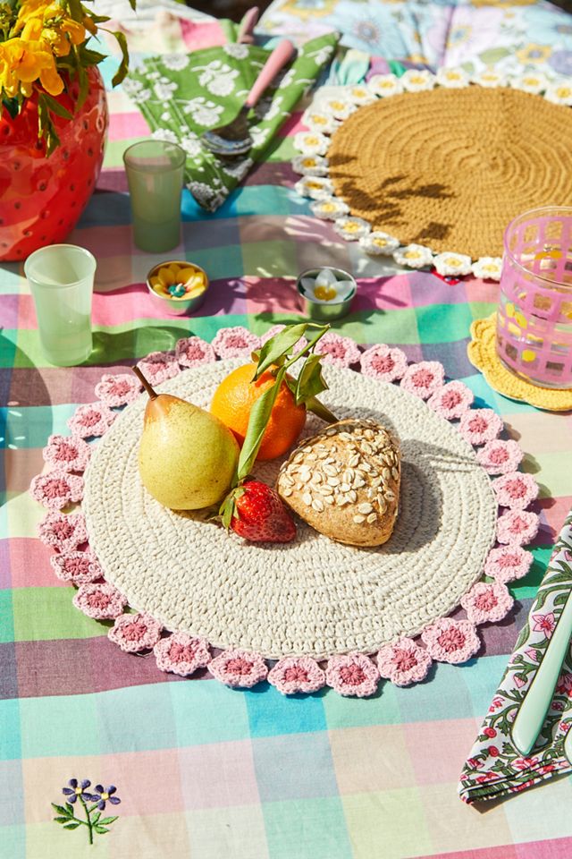 Pink Daisy Placemat Urban Outfitters UK