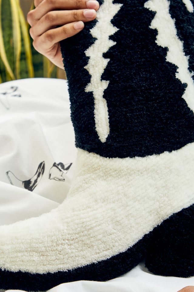 Western Boot Black & White Cushion #2
