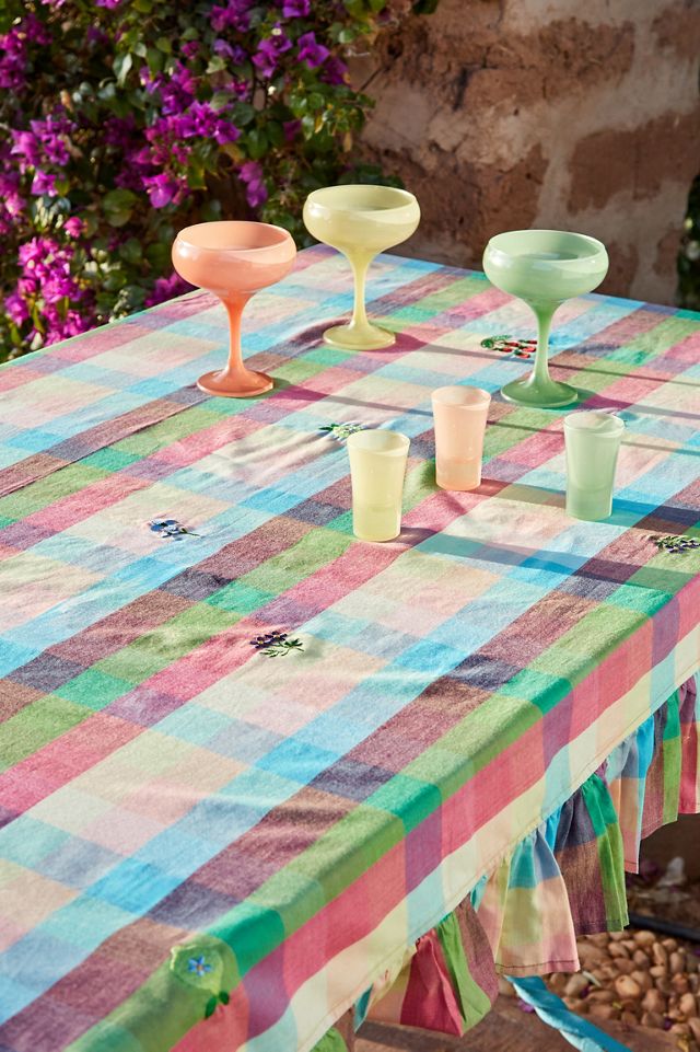 Embroidered Check Tablecloth Urban Outfitters UK