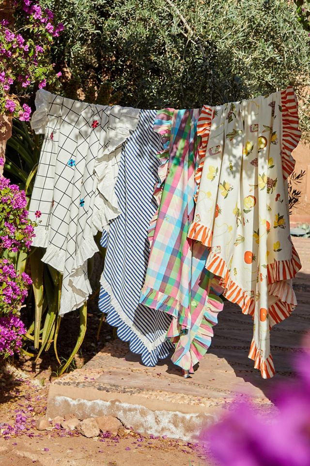 Embroidered Check Tablecloth Urban Outfitters UK