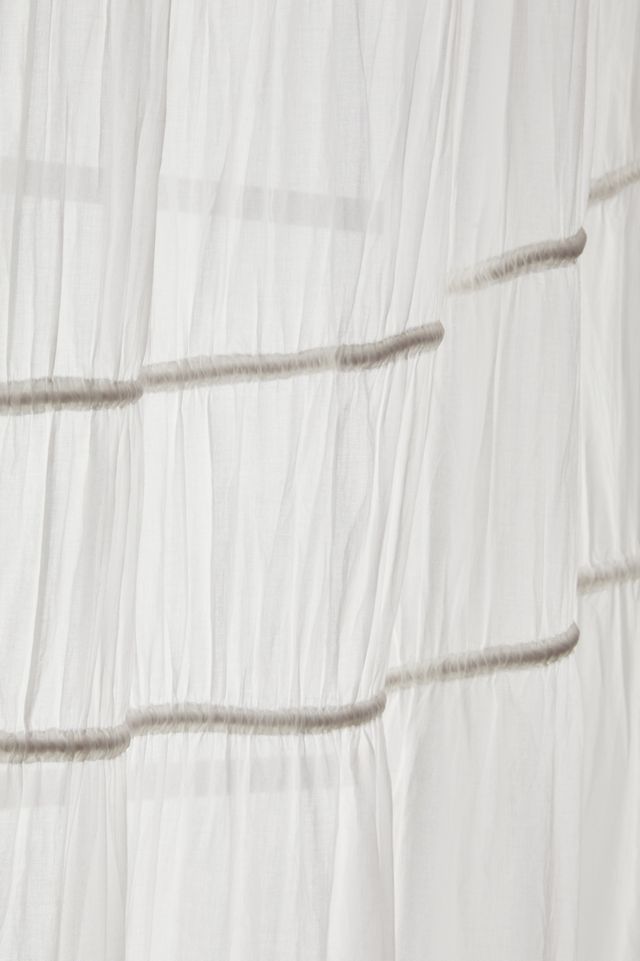 White Gathered Chiffon Curtain #1