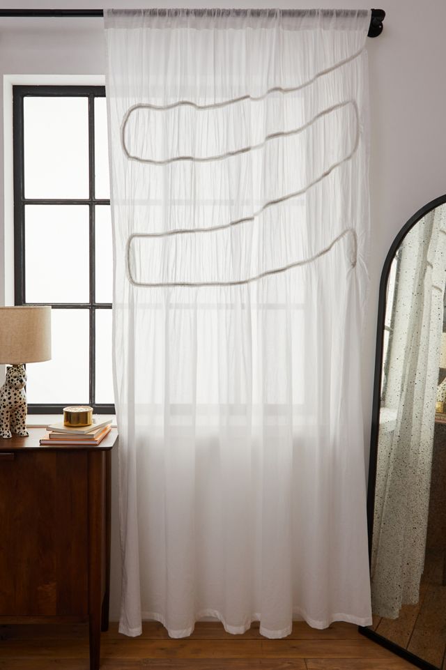 White Gathered Chiffon Curtain #2