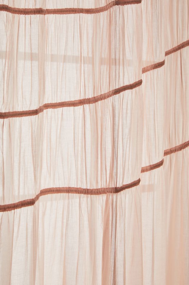 Pink Gathered Chiffon Curtain | Urban Outfitters UK