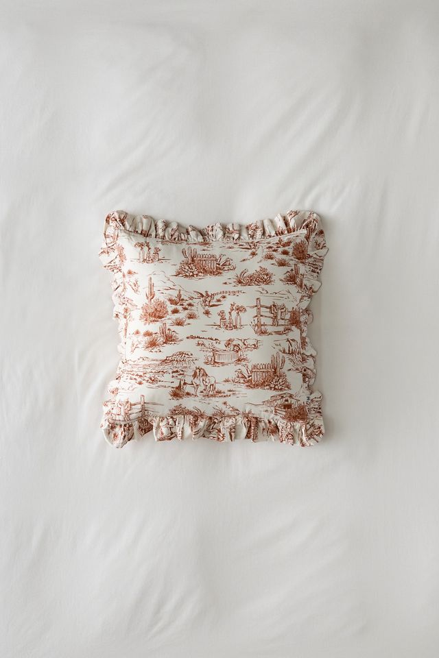 Western Toile Ruffle Cushion #1