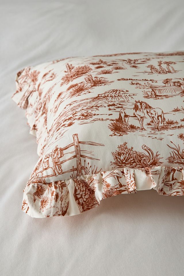 Western Toile Ruffle Cushion #2