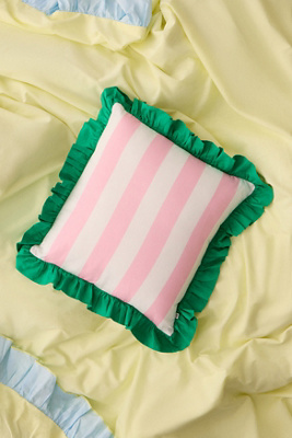 Pink & Green Harper Stripe Cushion ALL at Urban Outfitters