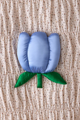 Blue Satin Tulip Cushion Product Page