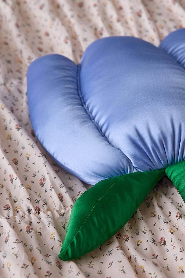 Blue Satin Tulip Cushion #1