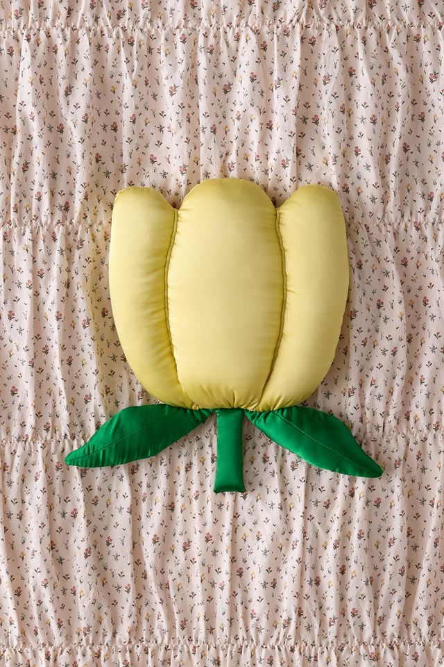 Yellow Satin Tulip Cushion #1