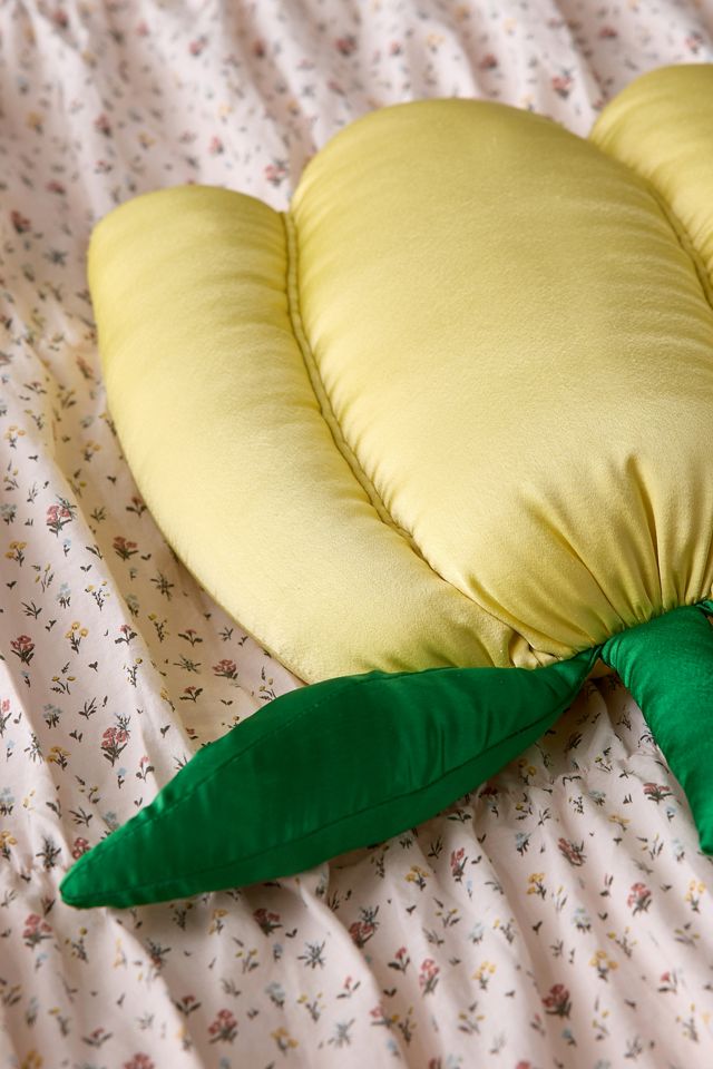 Yellow Satin Tulip Cushion #2