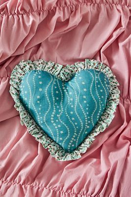 Blue Floral Mini Heart Cushion