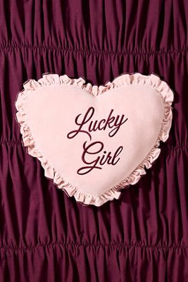 Coussin Cœur Pink Lucky Girl