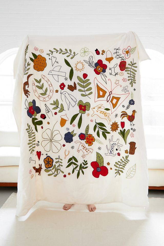 Charm Embroidered Quilt Urban Outfitters UK