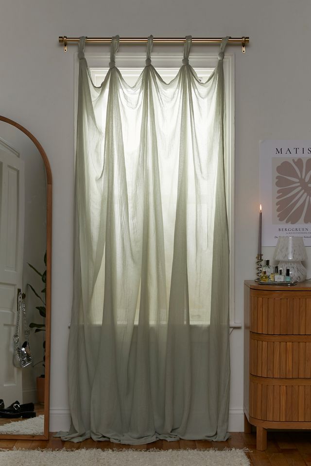 Sage Knotted Window Curtain #1