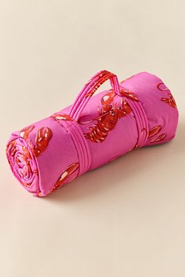 BAGGU Pink Hummer Puffy Picknickdecke