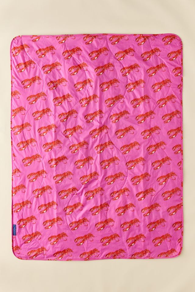 BAGGU Pink Lobster Puffy Picnic Blanket #1