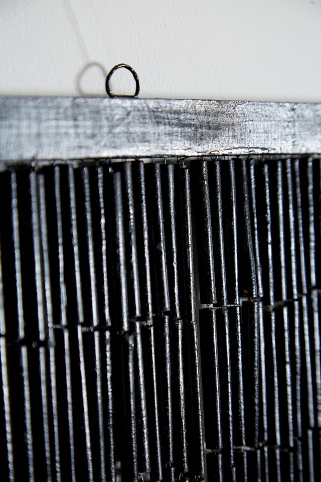 Black Floral Bamboo Beaded Curtain #4