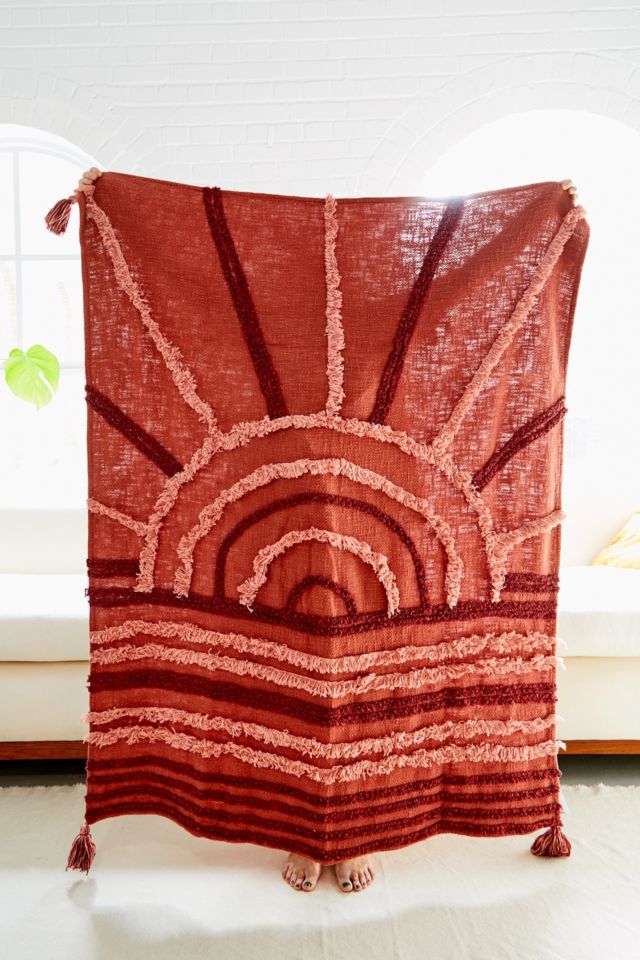 Modern Ray Red Throw Blanket | Urban Outfitters UK