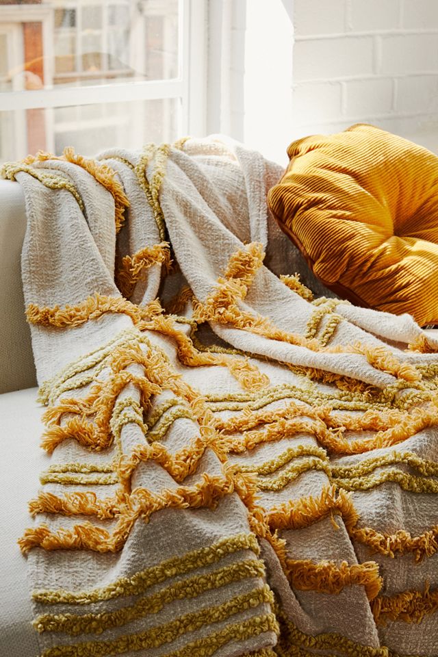 Modern Ray Yellow Throw Blanket  #1