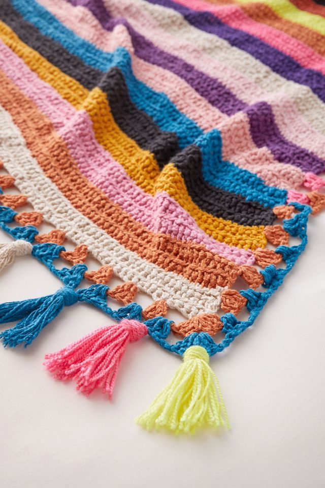 Rainbow Crochet Throw Blanket #1