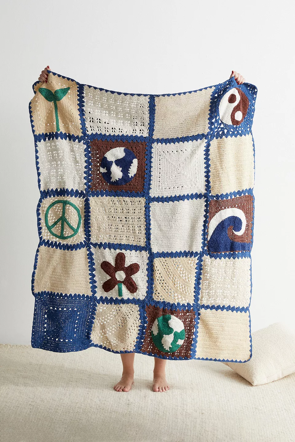 urbanoutfitters.com | Earth Day Crochet Throw Blanket