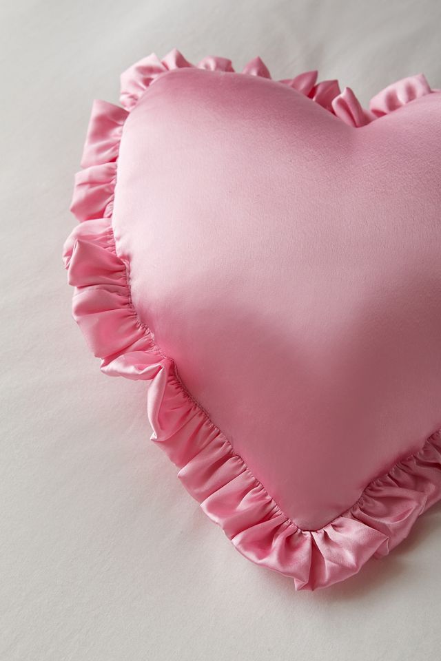Pink Satin Heart Cushion #2