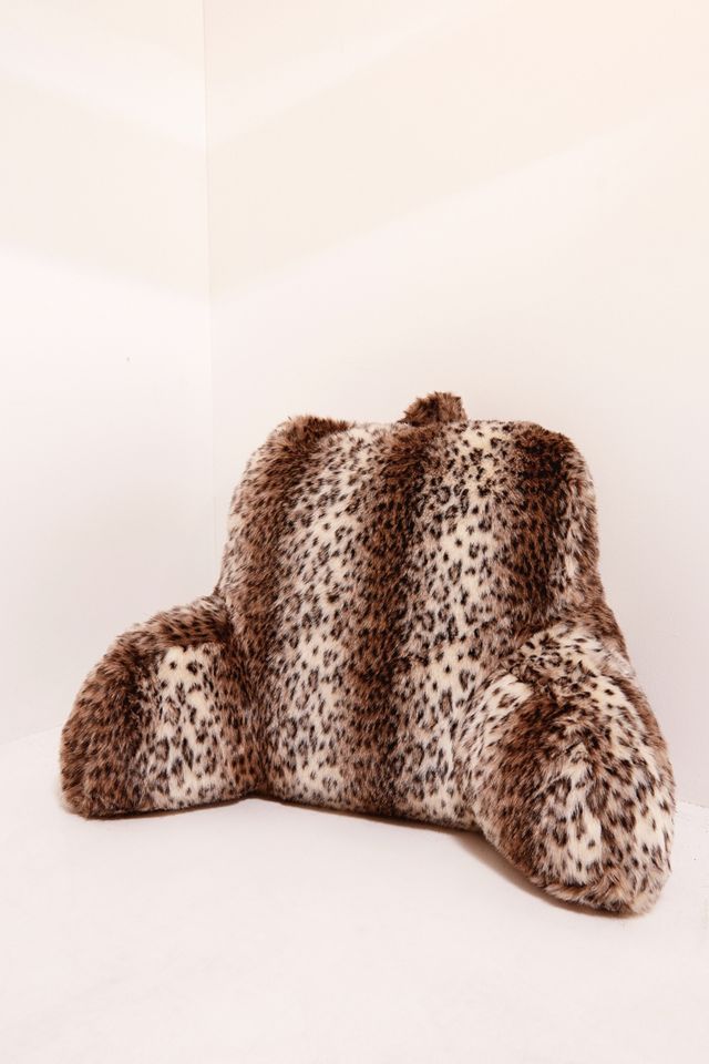 Leopard Print Faux Fur Boo Cushion #1