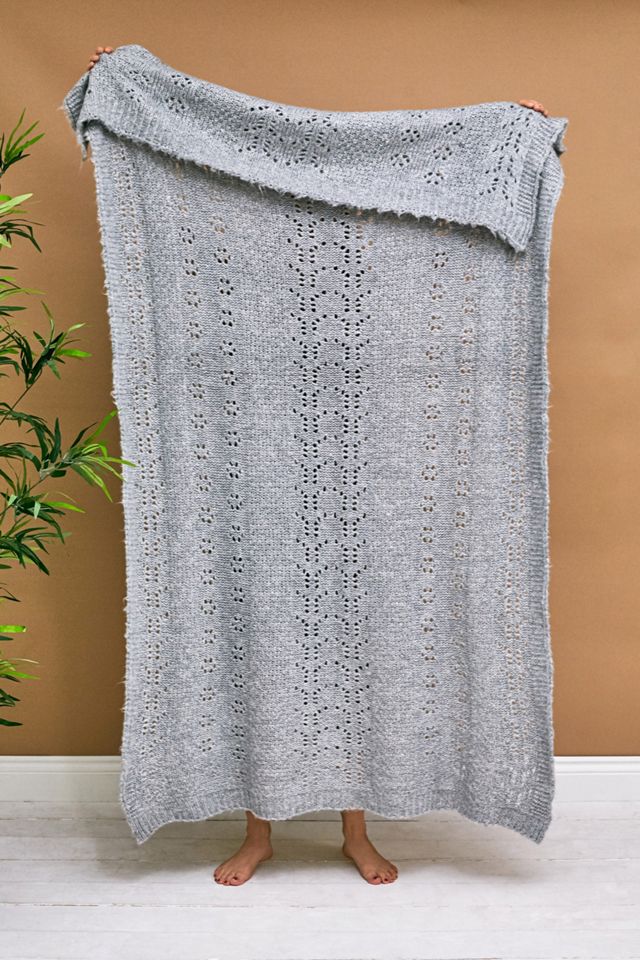 Grey Knit Throw Blanket #2