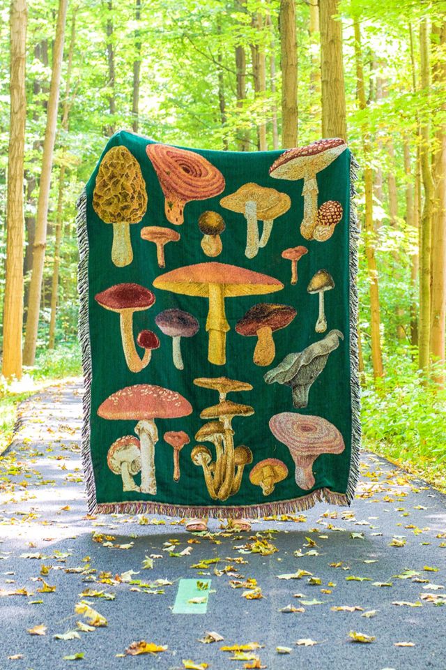 Valley Cruise Mushroom Art Throw