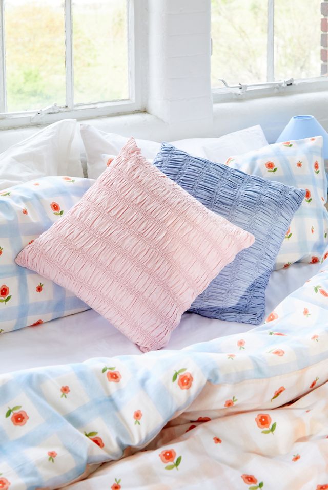 Blue Cinched Cushion  #1