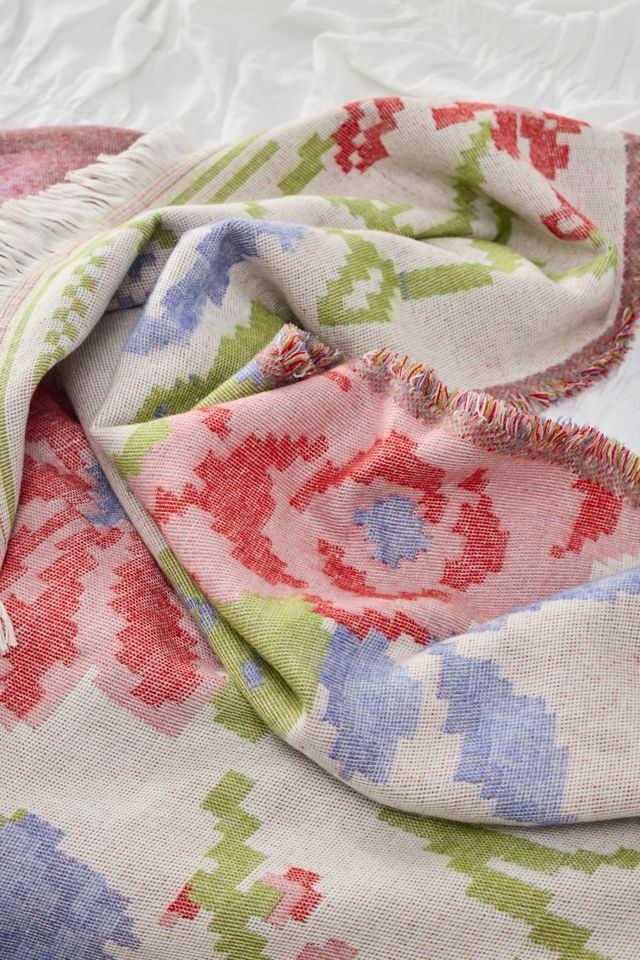 Floral Cross-Stitch Throw #4